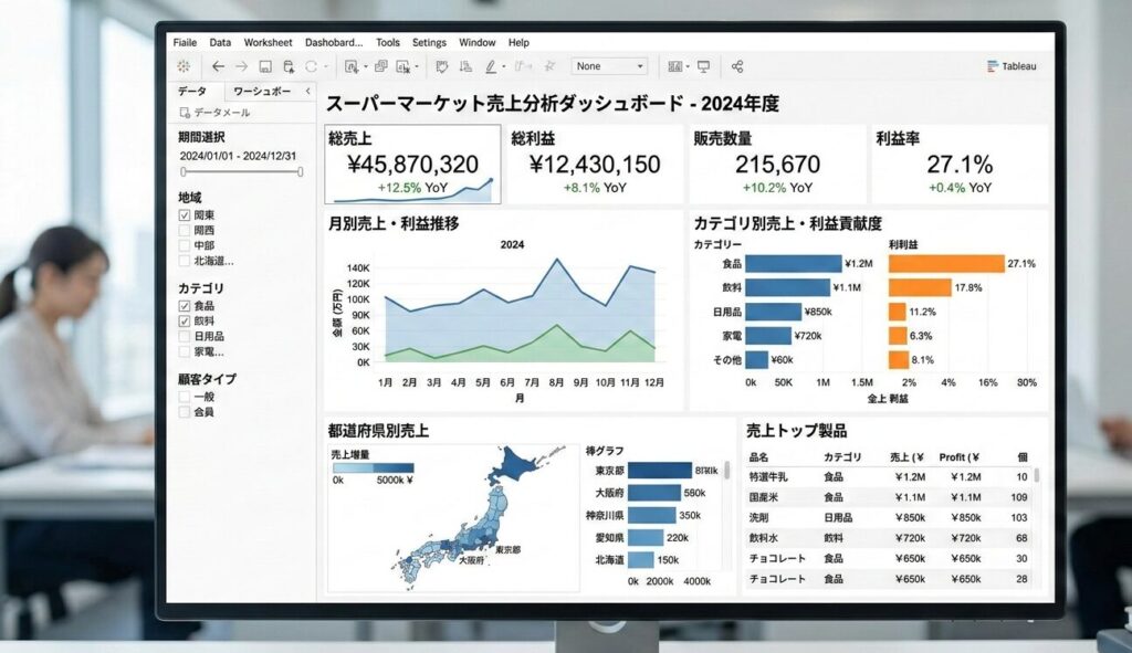 【日本のスーパーマーケット必見】Tableau導入で売上爆増！データ分析・可視化の秘訣を徹底解説