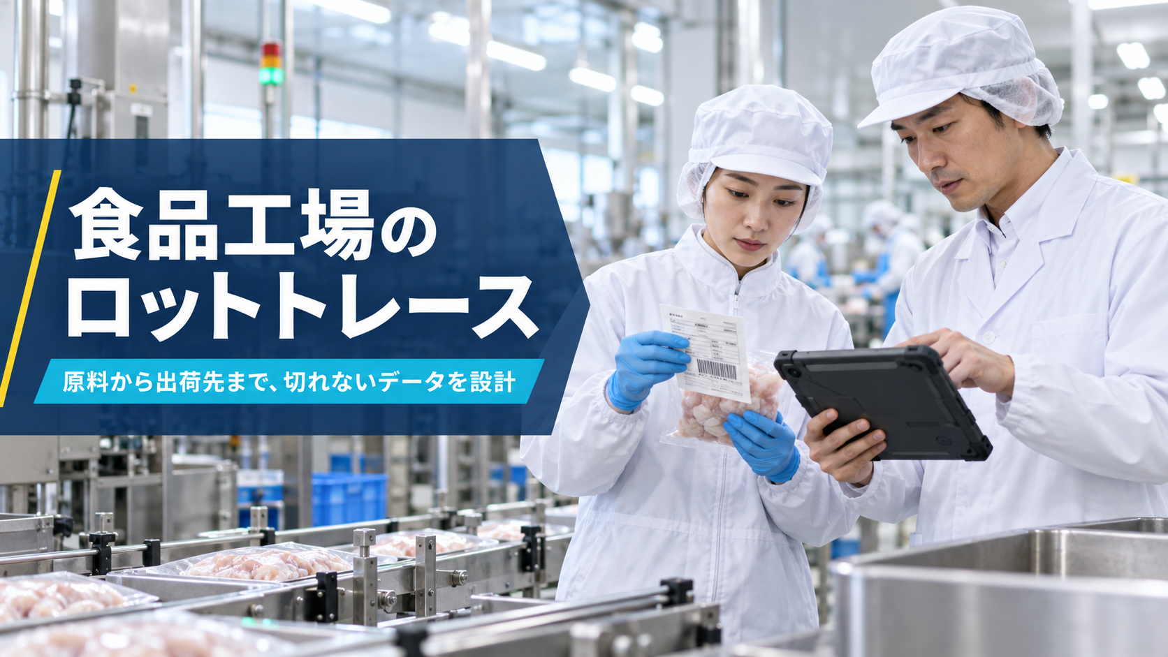 食品工場のロットトレースとデータ設計を解説するアイキャッチ